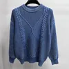 Herrtröjor Premium Pure Cotton Round Neck Sweater Autumn and Winter Trend Personlig Jacquard Vintage Casual Warm Knit Pullover Men 230815