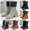 Betty Ankle Rain Boot Designer Women Genuine Leather Rubber Rainboots Waterproof Tall Welly High Heels PVC Beeled Platform Boot