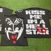 Herr tshirts riktig po hellstar tshirt djävul brev tryck hög gata retro casual lossa män kvinnor kort ärm t shirt sommar topp tee 230815