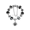 Beaded Antique Sier Plated Charm Bracelets European Big Hole Evil Eye Charms Glass Beads Per Locket Dangle For Women Girls Drop Deli Dhudl