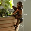 Decorative Objects Mini Girl Hanging Cup Resin Decoration Fairy Combination Flower Basket Edge Decor for Garden Design Pot Ornaments 230815