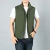 Men s Vests Men Waistcoat Jackets Vest Spring Solid Color Stand Collar Climbing Hiking Work Sleeveless with Pocket M 6Xl Brand Sale 230815