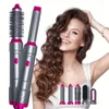 6-in-1 Hot Air Brush Set: Negative Ion Styling Tool for Women and Girls - Volumize, Straighten, and Curl Hair with Ease!