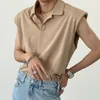 Polos de polos masculinos Vestre de lapela sólida com camiseta superior de tsshirt de verão de tendência