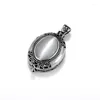 Hänge halsband silver färg oval locket halsband för kvinnor eleganta vintage party smycken gåvor