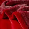 毛布ハイエンドの贅沢模倣毛布の暖かさはベッドに快適な暖かい冬の赤