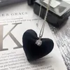 Colares de pingentes Big Heart Cheker Charbky Black Colar de cetim para mulheres Y2K Jewelry Gift Girls Teen Girls