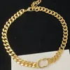 Pulseira de colar de ouro vintage Women Branded Chain espessa de cobre de aço inoxidável colar de esqueleto de aço