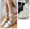 Women Socks 1pairs/White Summer Glass Filament Medium Tube Thin Cassette Long Ins Fashion Women's Ultra Black