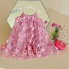 Kız Elbiseleri Kızların Kayış Elbisesi İlkbahar/Yaz 2023 Yeni Çocuklar Net Kırmızı Çiçek Prenses Tatlı Tank Top etek Şık R230816