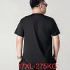 メンズTシャツの夏のプラスサイズシャツ17xl 16xlアイスカジュアルソリッドショートスリーブルーズショートスリーブボディトップ15xlクイックドライ275kg