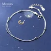 Anklets Modian de alta calidad de doble capa Cadena de serpiente tobillera para mujeres con chicas de langosta cardíacas encimeras encimeras de la tobilla joyas finas 230816