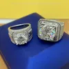 Eheringe Aifafa 10 Realer Teller 18k Weißgold S925 Sterling Silber Big Edelstein Mann Ring Schmuck Pass Diamond Test 230816