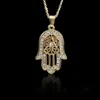 Personality Palm Eyes Hand of Fatima Pendant Necklace Gold Plating Ladies Necklaces