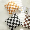 Kudde Case Checkerboard Plaid Plush Cushion Cover Sticked Car Soffa Throw Pillow Cover Short Fleece Pillow Case Cushion For Soffa Bed Decor 230815