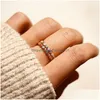 With Side Stones Bohemian Rainbow Evil Eye Rhinestone Filled Gold Rings Vintage Ladies Midi Kunle Finger Ring Jewelry For Women Drop Dhlik