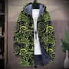 Men's Hoodies Winter Jacket Colorful Paisley Pattern Cashmere 3D Printed Hooded Fashion Casual Thick Insulation