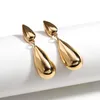 Stud AENSOA Luxury Gold Silver Color Geometric Water Drop Earring Delicate Simple Long Metal Dangle Earrings Wedding Jewelry Pendant 230816