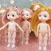 Dolls Cute Face Nude Body BJD Doll 13 Joint 16cm Blue eyes Dimple Little Girl Make Up Toy Girls Gift 230816