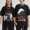 T-shirt maschile anime t-shirt grafico berserk per uomini tap di cotone a lavaggio nero vintage maglietta di grandi dimensioni harajuku abiti da streetwear gothic 230815