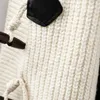 Maglioni maschili Black White Contrast Button Mike Cardigan Colore Solido Floro Rough Home Uomo da streetwear 230815