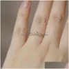 With Side Stones Cluster Ring 14K Gold Plated Brilliant Mtistone Diamond Chic Wedding Drop Delivery Jewelry Dhgfl