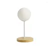 Table Lamps Modern White Glass Wooden Base For Living Room Decor Planet Placement Lights Bedroom Bedside Moon Desk Lamp