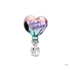 Clip-on Screw Back Brand 100% Sterling Sier schattige baby fopspeen kralen hanger voor originele Pandora Bracelet Sparkling Heart Bo Dhkob