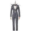 Special Occasions Nightmares Before Christmas Jack Skelington Sally Cosplay Costume Striped Top Pant Outfit Halloween Party Uniform 230815