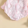 Ensembles de vêtements pour bébés filles, barboteuse à manches volantes, dos nu, patchwork de fleurs, avec bandeau à nœud papillon, vêtements d'été pour bébés