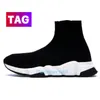 Designer Sock shoes men women sneakers graffiti speed trainer Paris Socks boots women men platform shoe logo print black white noir electric luxury Casual trainers