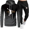 Mens Tracksuits Men Women Jacket Tracksuit Hoodies Casual Thick Pullover och Long Pant 2 -stycken Set Autumn Fleece Jogger Sports Suit 230815