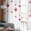 Curtain Valentine'S Day Red Love Heart Sheer Curtain Window Tulle Curtains Living Room Valance Curtain Tulle Panels Chiffon Drapes R230816