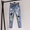 Dames Jeans Koreaanse Gat JeansWomen Lente Zomer Losse Bf Hoge Taille Denim Broek Rechte Negen Punten Harem Cowboy Broek W692 230815