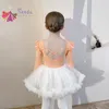 Стадия ношения детских балетных платьев команды базовые купальники с длинным рукавом с юбкой Kid Dancewear Ballin