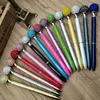 Pens Diamond Ballpoint بالجملة الصغيرة الكريستالية كرات المعادن المعدنية هدية الطالب المستلزمات المكتبية التوقيع القلم 12 ألوان Th1070