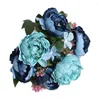 Flores decorativas lindas flores falsas de flor colorida reutilizável decoração de mesa de arranjo peônia