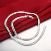 Kedjor Luxury 925 Sterling Silver Necklace Classic 6mm Sideways Chain For Women Men Fashion Party Wedding Jewets Gifts