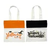 Halloween sublimatie linnen tas sublimatie blanco draagtas herbruikbare boodschappentassen voor doe -het -zelf knutselen en decoreren oranje zwart gewone stijl