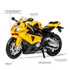 Diecast Model 1 12 S1000RR Motorcykelleksak 1 12 RMZ City Metal Racing Super Sport Miniature Collection Gift for Boy Children 230815