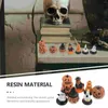 Garden Decorations 7 Pcs Retro Dining Table Desktop Halloween Decors Mini Resin Ghost Miniature Ornaments Tabletop Party Pumpkin