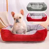 kennels pens Bed for Dog Cat Pet Square Plush Kennel Medium Small Dog Sofa Bed Cushion Warm Winter Pet Dog Bed House Pet Accessories 230816