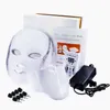 Ansiktsmassager LED -mask med nackhudvård 7 färger ansiktsmask behandling skönhet anti akne terapi blekning koreansk led spa maskmaskin 230815