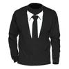 Herrtröjor tjocka hösten vinter bomull nyhet casual män tuxedo tees retro slips manlig varm fleece hoodie sweatshirt kappa topp