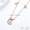 قلادات قلادة 100 ٪ 925 Sier Moon و Stars Chain Pendants الموضة AAAA Zircon مجوهرات فاخرة للنساء إسقاط تسليم DHITQ