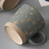 Muggar 12 färger Vintage Ceramic Cup Minimalist Office Teacup Couples Exclusive Style Stoare Mug Coffee