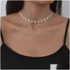 Chokers Элегантный цветочный ожерелье Daisy Colabice Chockers для женщин заявление свадебные ювелирные украшения корейская коляска для бусинки день рождения dhd5k