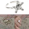 Cluster Rings Silver Color Ring Wedding Party Pentagram Jewelry Gift For Lover Women