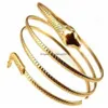 Manschettpunk Snake Bangles för kvinnor Hyperbole Vintage Charm Ethnic Femme Jewelry Gift Drop Delivery Armband DHKL9
