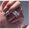 Met zijstenen 925 Sterling Sier Band Eternity Ring For Women Big Gift Ladies Love Wholesale Lots BK Sieraden Drop Delivery Dh7va